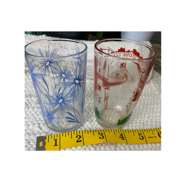 Vintage 60s mid century juice glasses tumbler 4oz set of 2 - Picture 13 of 13